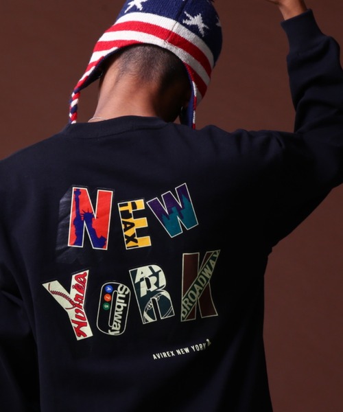 AVIREX（アヴィレックス）の「L/S T-SHIRT NEWYORK SIMBOL / 長袖 Tシャツ ニューヨーク シンボル / AVIREX / アヴィレックス（Tシャツ/カットソー・メンズ・ブラック/オレンジ/ホワイト・MEDIUM/LARGE/X-LARGE/XX-LARGE）」の2枚目の写真