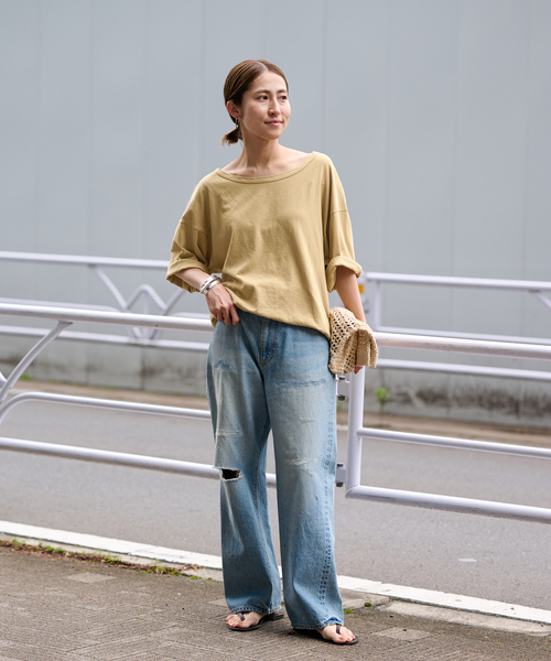 FRAMeWORK（フレームワーク）の「ピースダイTEE（Tシャツ/カットソー・レディース・チャコールグレー/ホワイト系その他/ベージュ/オレンジ・FREE）」の18枚目の写真