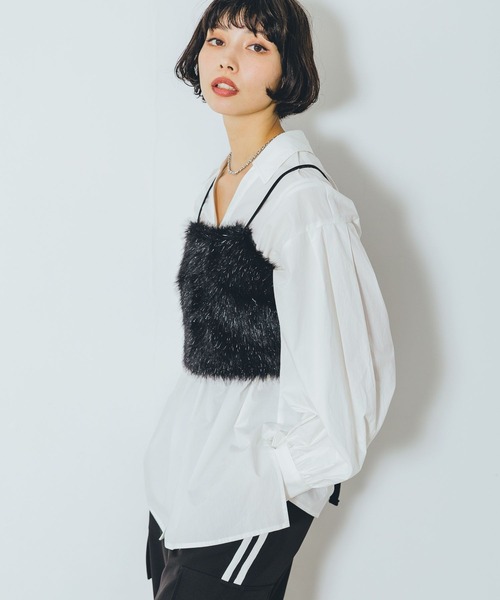 PAGEBOY(ページボーイ)の「ドロップカラーブラウス(シャツ/ブラウス・レディース・ブラウン/ブラック/オフホワイト・FREE)」の4枚目の写真