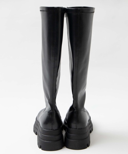 WEGO(ウィゴー)の「WEGO/ボリュームロングブーツ(ブーツ・レディース・ブラック/オフホワイト・MEDIUM/LARGE)」の8枚目の写真