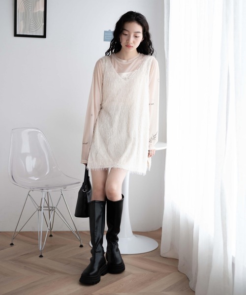 WEGO(ウィゴー)の「WEGO/ボリュームロングブーツ(ブーツ・レディース・ブラック/オフホワイト・MEDIUM/LARGE)」の17枚目の写真