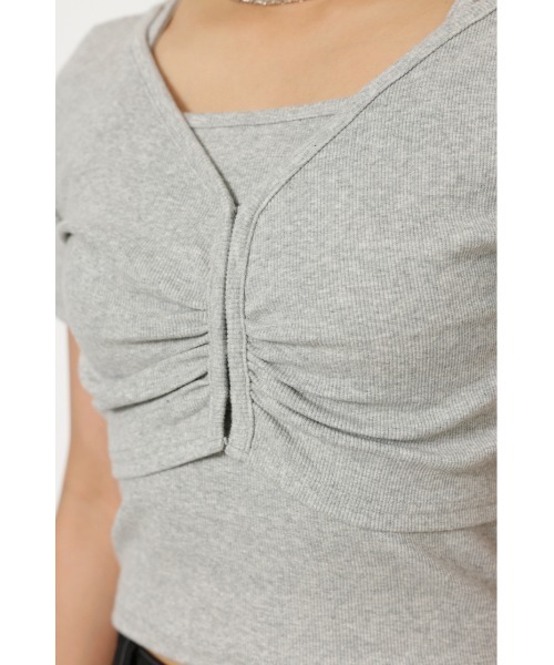 LAGUA GEM(ラグアジェム)の「CAMI SET CUT トップス(Tシャツ/カットソー・レディース・ホワイト/ブラック/杢グレー・FREE)」の12枚目の写真