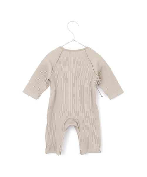 MAKE YOUR DAY（メイクユアデイ）の「無地リブコンビオール（ロンパース・キッズ・グレー/ピンク/アイボリー/イエロー・50-60㎝/70-80cm）」の5枚目の写真
