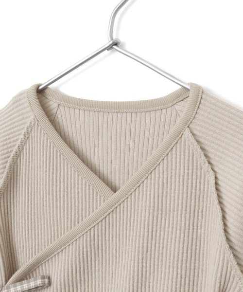 MAKE YOUR DAY（メイクユアデイ）の「無地リブコンビオール（ロンパース・キッズ・グレー/ピンク/アイボリー/イエロー・50-60㎝/70-80cm）」の9枚目の写真