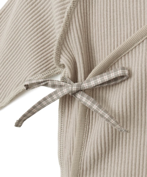 MAKE YOUR DAY（メイクユアデイ）の「無地リブコンビオール（ロンパース・キッズ・グレー/ピンク/アイボリー/イエロー・50-60㎝/70-80cm）」の10枚目の写真