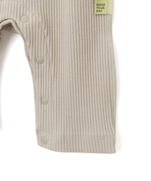 MAKE YOUR DAY（メイクユアデイ）の「無地リブコンビオール（ロンパース・キッズ・グレー/ピンク/アイボリー/イエロー・50-60㎝/70-80cm）」の12枚目の写真