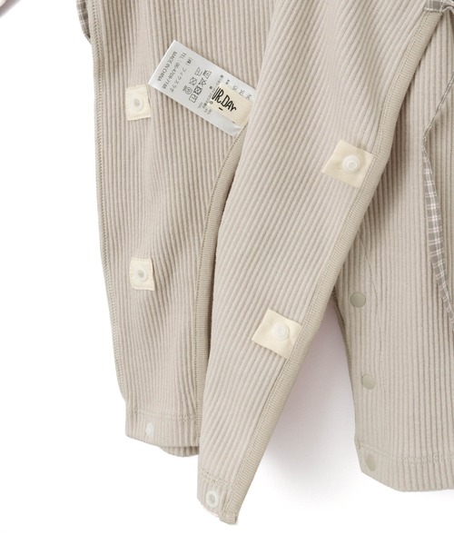 MAKE YOUR DAY（メイクユアデイ）の「無地リブコンビオール（ロンパース・キッズ・グレー/ピンク/アイボリー/イエロー・50-60㎝/70-80cm）」の13枚目の写真