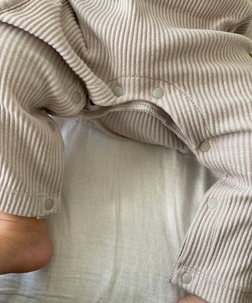 MAKE YOUR DAY（メイクユアデイ）の「無地リブコンビオール（ロンパース・キッズ・グレー/ピンク/アイボリー/イエロー・50-60㎝/70-80cm）」の21枚目の写真