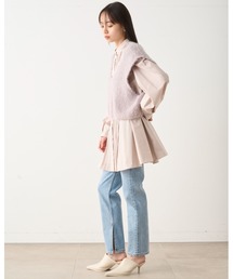 スナイデル ファーライクニットベストコンビチュニックBLU