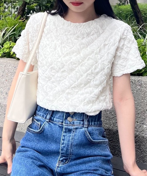 3.3 Field Trip (3.3フィールドトリップ)の「3.3 Field Trip/シャーリングT 2969746(Tシャツ/カットソー・レディース・ブルー/ブラック/ホワイト・FREE)」の2枚目の写真