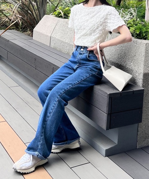 3.3 Field Trip (3.3フィールドトリップ)の「3.3 Field Trip/シャーリングT 2969746(Tシャツ/カットソー・レディース・ブルー/ブラック/ホワイト・FREE)」の5枚目の写真