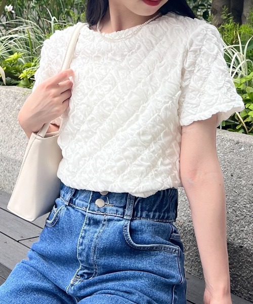 3.3 Field Trip (3.3フィールドトリップ)の「3.3 Field Trip/シャーリングT 2969746(Tシャツ/カットソー・レディース・ブルー/ブラック/ホワイト・FREE)」の6枚目の写真