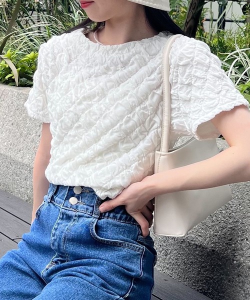 3.3 Field Trip (3.3フィールドトリップ)の「3.3 Field Trip/シャーリングT 2969746(Tシャツ/カットソー・レディース・ブルー/ブラック/ホワイト・FREE)」の7枚目の写真