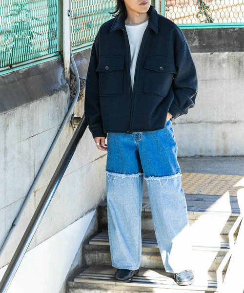 SENSE OF PLACE by URBAN RESEARCH（センスオブプレイスバイアーバンリサーチ）の「デニムフリンジワイドパンツ（デニムパンツ・メンズ・ライトインディゴブルー/ブラック・MEDIUM/LARGE）」の12枚目の写真