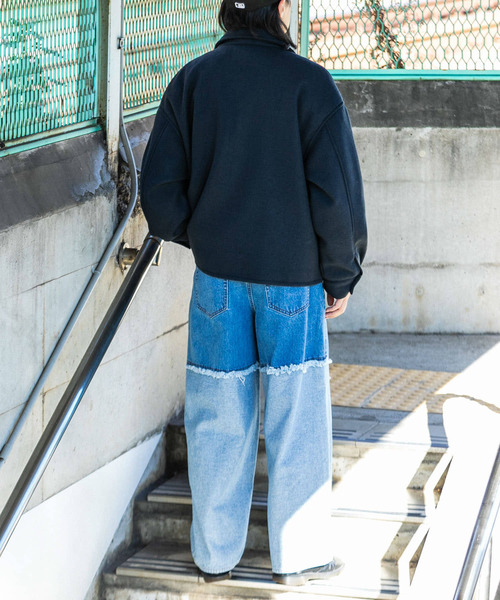 SENSE OF PLACE by URBAN RESEARCH（センスオブプレイスバイアーバンリサーチ）の「デニムフリンジワイドパンツ（デニムパンツ・メンズ・ライトインディゴブルー/ブラック・MEDIUM/LARGE）」の14枚目の写真