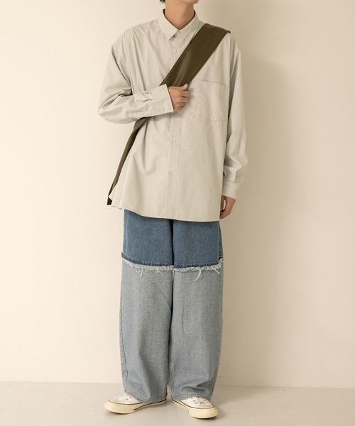 SENSE OF PLACE by URBAN RESEARCH（センスオブプレイスバイアーバンリサーチ）の「デニムフリンジワイドパンツ（デニムパンツ・メンズ・ライトインディゴブルー/ブラック・MEDIUM/LARGE）」の15枚目の写真