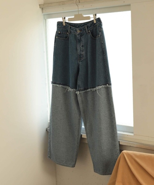 SENSE OF PLACE by URBAN RESEARCH（センスオブプレイスバイアーバンリサーチ）の「デニムフリンジワイドパンツ（デニムパンツ・メンズ・ライトインディゴブルー/ブラック・MEDIUM/LARGE）」の21枚目の写真
