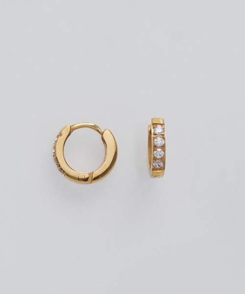 Phoebe（フィービィー）の「【金属アレルギー対応】ワンタッチビジューフープミニピアス/サージカルステンレス/ジェンダーレス（ピアス（両耳用）・レディース・シルバー/イエローゴールド/ピンクゴールド・FREE）」の4枚目の写真