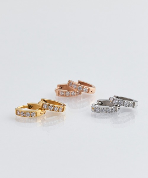 Phoebe（フィービィー）の「【金属アレルギー対応】ワンタッチビジューフープミニピアス/サージカルステンレス/ジェンダーレス（ピアス（両耳用）・レディース・シルバー/イエローゴールド/ピンクゴールド・FREE）」の14枚目の写真