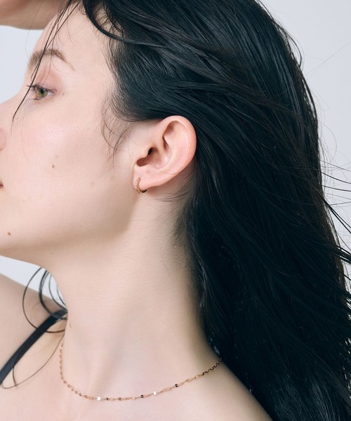 Phoebe（フィービィー）の「【金属アレルギー対応】ワンタッチビジューフープミニピアス/サージカルステンレス/ジェンダーレス（ピアス（両耳用）・レディース・シルバー/イエローゴールド/ピンクゴールド・FREE）」の13枚目の写真