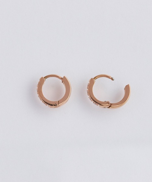 Phoebe（フィービィー）の「【金属アレルギー対応】ワンタッチビジューフープミニピアス/サージカルステンレス/ジェンダーレス（ピアス（両耳用）・レディース・シルバー/イエローゴールド/ピンクゴールド・FREE）」の18枚目の写真