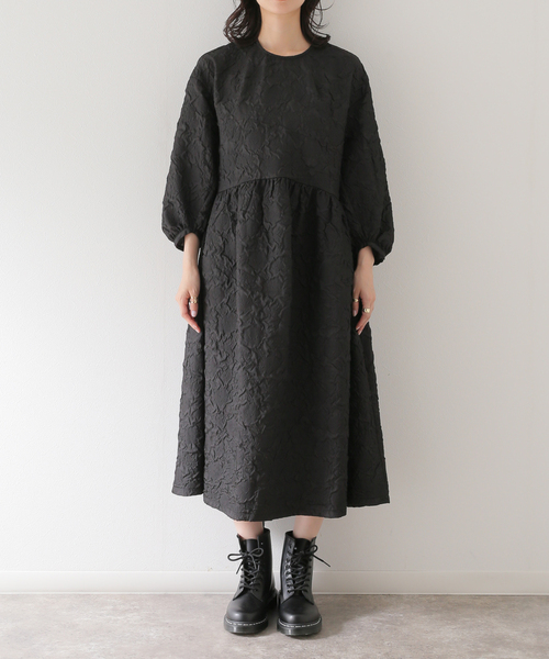 Torrazzo Donna(トラッゾドンナ)の「【TORRAZZO DONNA/トラッゾドンナ】Jacquard Flare Silhouette:ワンピース(ワンピース・レディース・ブラック・FREE)」の7枚目の写真