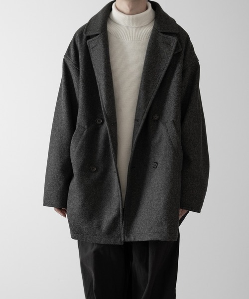 送料無料 RUUBON】melange melton P-coat / メランジ メルトン Pコート ジャケット・アウター