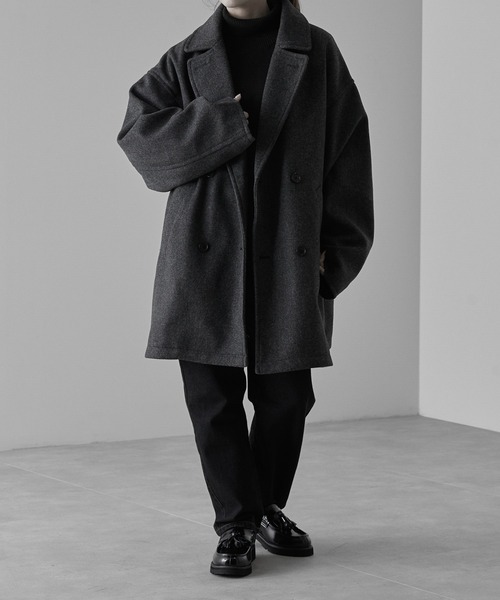 セール】【RUUBON】melange melton P-coat / メランジ メルトン P