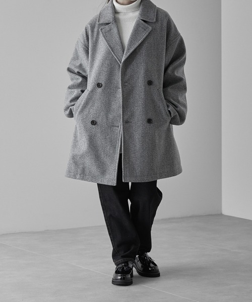 RUUBON】melange melton P-coat / メランジ メルトン Pコート
