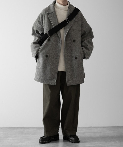 セール】【RUUBON】melange melton P-coat / メランジ メルトン P