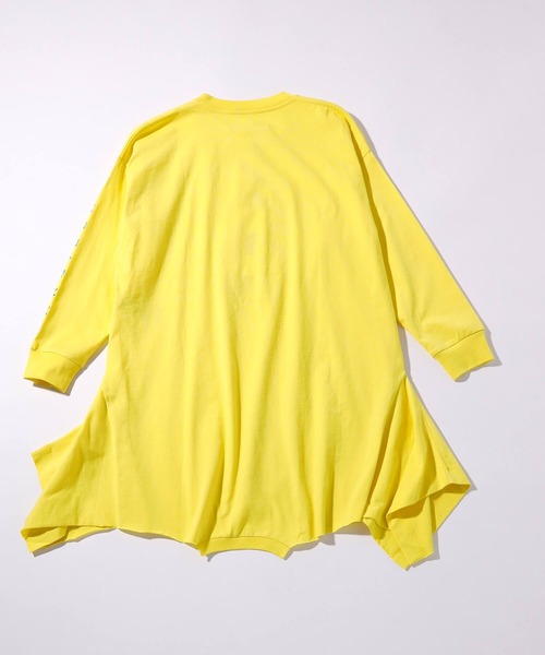 エムエム6 メゾン マルジェラ ロゴプリント長袖アシンメトリーワンピース エムエム6 メゾン マルジェラ ロゴプリント長袖アシンメトリー