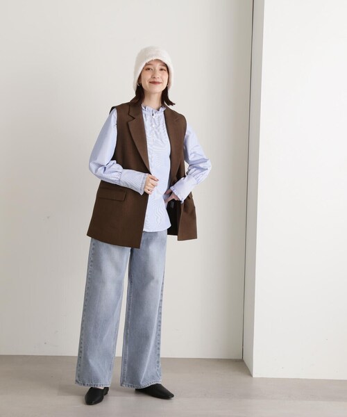 N.(N. Natural Beauty Basic)(エヌエヌナチュラルビューティーベーシック)の「【S Size Line】◆ワイドデニムパンツ(デニムパンツ・レディース・ネイビー/ブルー・SMALL/MEDIUM)」の5枚目の写真