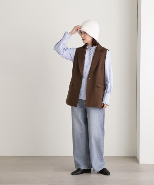 N.(N. Natural Beauty Basic)(エヌエヌナチュラルビューティーベーシック)の「【S Size Line】◆ワイドデニムパンツ(デニムパンツ・レディース・ネイビー/ブルー・SMALL/MEDIUM)」の6枚目の写真