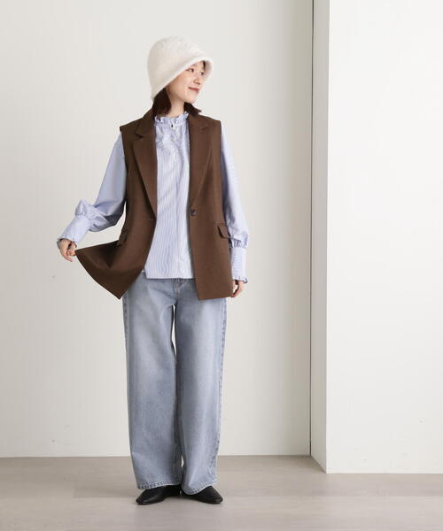 N.(N. Natural Beauty Basic)(エヌエヌナチュラルビューティーベーシック)の「【S Size Line】◆ワイドデニムパンツ(デニムパンツ・レディース・ネイビー/ブルー・SMALL/MEDIUM)」の7枚目の写真