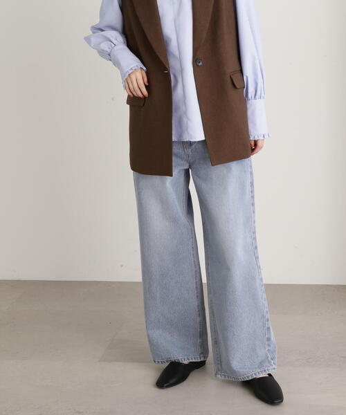 N.(N. Natural Beauty Basic)(エヌエヌナチュラルビューティーベーシック)の「【S Size Line】◆ワイドデニムパンツ(デニムパンツ・レディース・ネイビー/ブルー・SMALL/MEDIUM)」の9枚目の写真