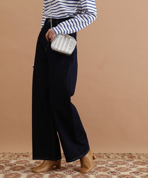 N.(N. Natural Beauty Basic)(エヌエヌナチュラルビューティーベーシック)の「【S Size Line】◆ワイドデニムパンツ(デニムパンツ・レディース・ネイビー/ブルー・SMALL/MEDIUM)」の1枚目の写真