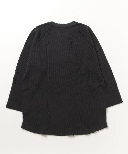 bukht(ブフト)の「BUKHT / ブフト 3/4 SLEEVE WAFFLE TEE 7分袖ワッフルTEE(Tシャツ/カットソー・メンズ・ホワイト/ブラック・LARGE/MEDIUM)」の3枚目の写真