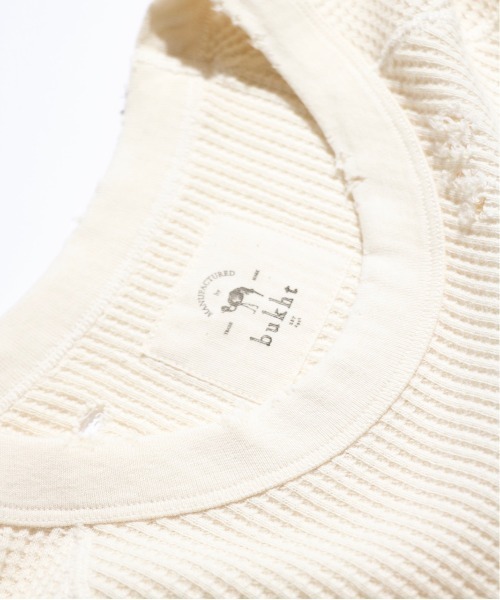 bukht(ブフト)の「BUKHT / ブフト 3/4 SLEEVE WAFFLE TEE 7分袖ワッフルTEE(Tシャツ/カットソー・メンズ・ホワイト/ブラック・LARGE/MEDIUM)」の9枚目の写真