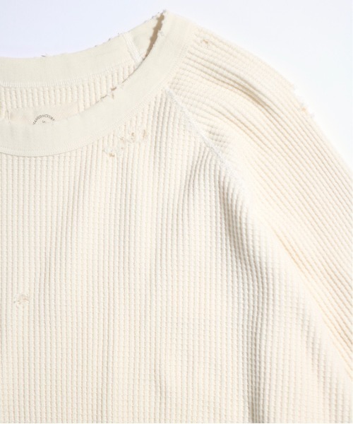 bukht(ブフト)の「BUKHT / ブフト 3/4 SLEEVE WAFFLE TEE 7分袖ワッフルTEE(Tシャツ/カットソー・メンズ・ホワイト/ブラック・LARGE/MEDIUM)」の10枚目の写真