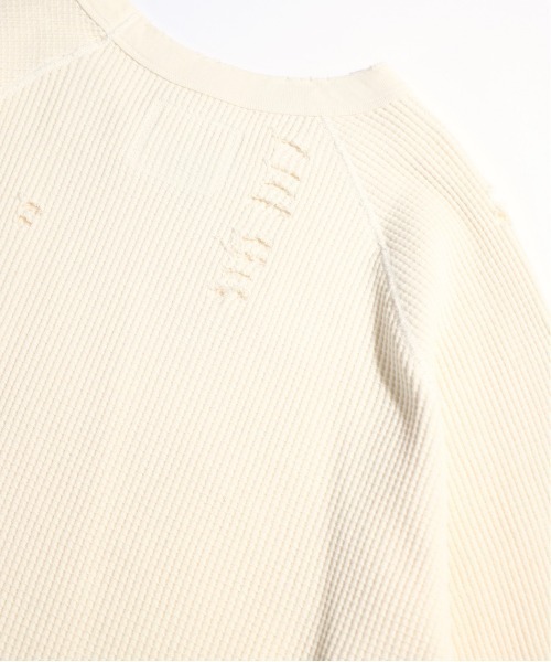 bukht(ブフト)の「BUKHT / ブフト 3/4 SLEEVE WAFFLE TEE 7分袖ワッフルTEE(Tシャツ/カットソー・メンズ・ホワイト/ブラック・LARGE/MEDIUM)」の15枚目の写真