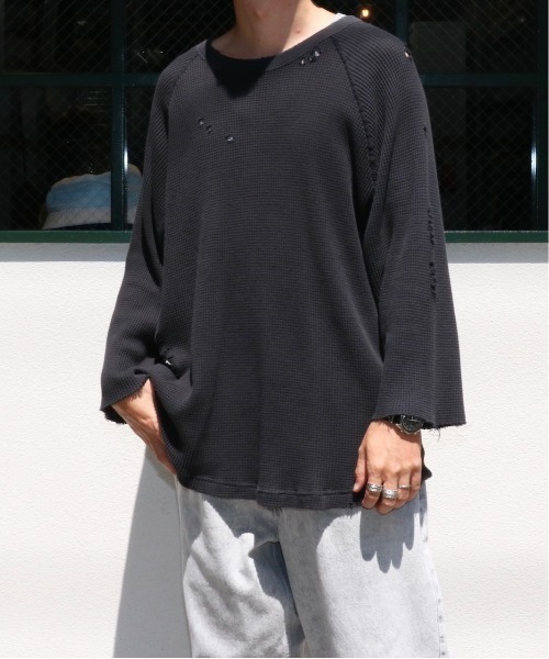 bukht(ブフト)の「BUKHT / ブフト 3/4 SLEEVE WAFFLE TEE 7分袖ワッフルTEE(Tシャツ/カットソー・メンズ・ホワイト/ブラック・LARGE/MEDIUM)」の18枚目の写真