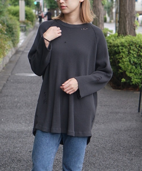 bukht(ブフト)の「BUKHT / ブフト 3/4 SLEEVE WAFFLE TEE 7分袖ワッフルTEE(Tシャツ/カットソー・メンズ・ホワイト/ブラック・LARGE/MEDIUM)」の20枚目の写真