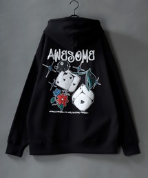 oversize foam print sweat hoodie/ビリヤード ゴースト ボーイ オーバーサイズ 発泡プリント 裏起毛 スウェット フーディー/パーカー