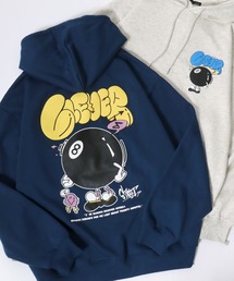 oversize foam print sweat hoodie/ビリヤード ゴースト ボーイ オーバーサイズ 発泡プリント 裏起毛 スウェット フーディー/パーカー