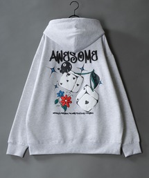 oversize foam print sweat hoodie/ビリヤード ゴースト ボーイ オーバーサイズ 発泡プリント 裏起毛 スウェット フーディー/パーカー