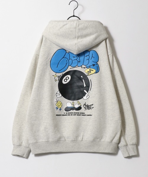 2025SS新柄追加 oversize foam print sweat hoodie/ビリヤード ゴースト ボーイ オーバーサイズ 発泡プリント 裏起毛 スウェット フーディー/パーカー（パーカー）｜SITRY（シトリー）