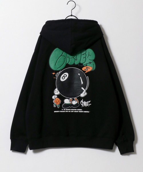 2025SS新柄追加 oversize foam print sweat hoodie/ビリヤード ゴースト ボーイ オーバーサイズ 発泡プリント 裏起毛 スウェット フーディー/パーカー（パーカー）｜SITRY（シトリー）