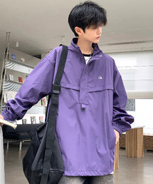 neos | 【neos -addictive design-】ルーズシルエット ナイロンライク ハーフジップ アノラック プルオーバー(ナイロンジャケット)
