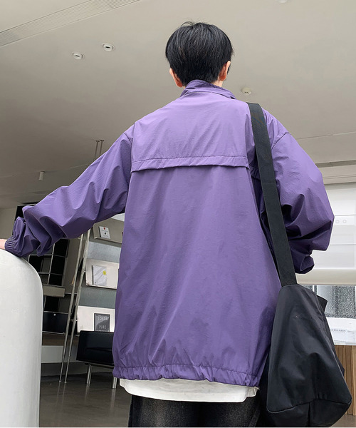 neos（ネオス）の「【neos -addictive design-】ルーズシルエット ナイロンライク ハーフジップ アノラック プルオーバー（ナイロンジャケット・メンズ・ブラック/ライトベージュ/パープル・MEDIUM/X-LARGE/LARGE）」の7枚目の写真