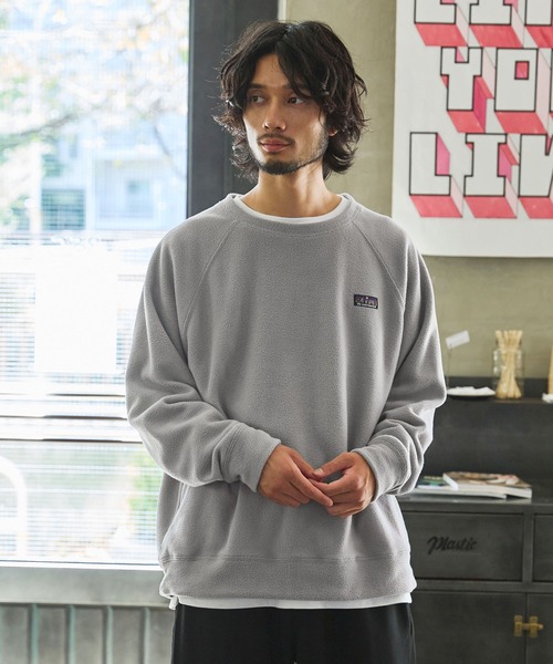 The unormwind(ザアンノームワインド)の「裾ドローコード ラグランスリーブ フリースプルオーバー(スウェット・メンズ・グレー/ネイビー/ベージュ/ブラック/オフホワイト・M/XL/S/L)」の12枚目の写真